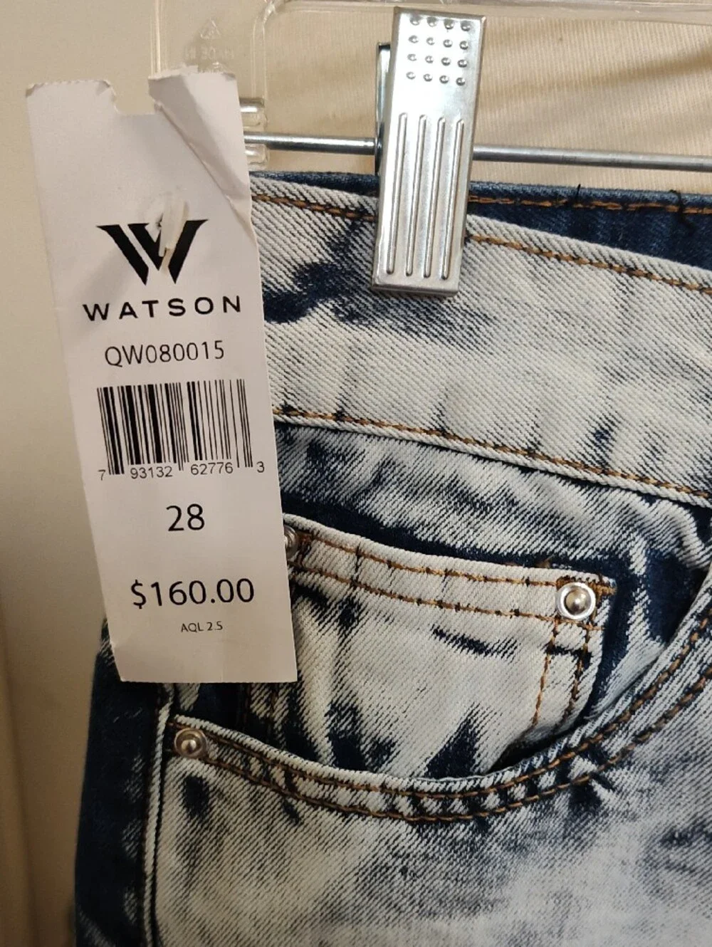 NWT WATSON Men’s Two-Tone Splatter Graphic Jeans Size 28